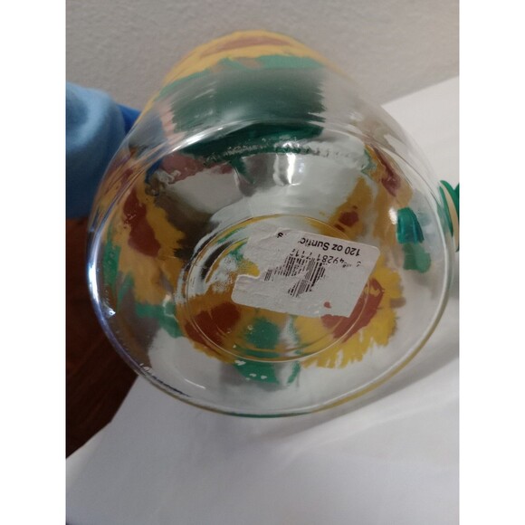 Golden Harvest Sunflower Sun Tea Jug with Spicket Flower 1 Gallon and Two Glass - Picture 8 of 13